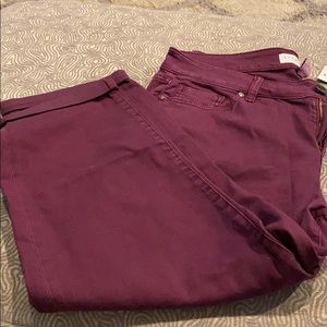 NWT Lane Bryant mid rise girlfriend crop jeans-14